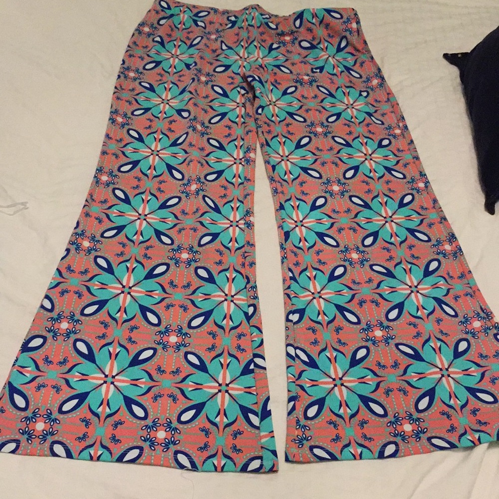 Pink and blue all for color palazzo pants